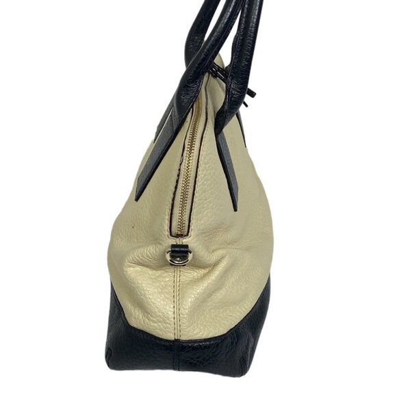 Kate Spade Southport Avenue Jenny Pebble Leather Handbag‎ Cream Black Gold Bag - Picture 7 of 12